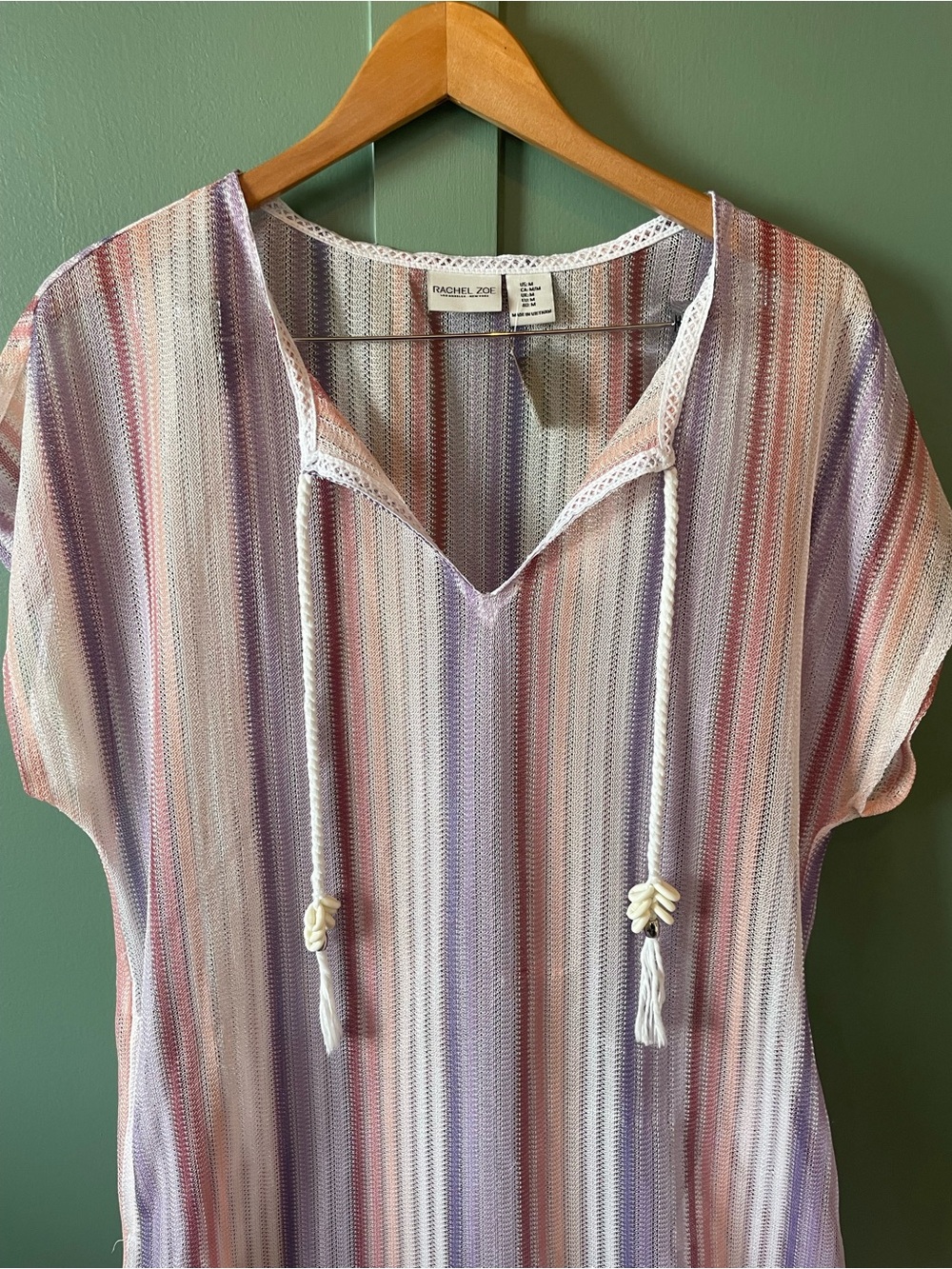 Rachel Zoe Pastel Striped Knit cover up in Lavender, Blush and Mint - Picture 6 of 6